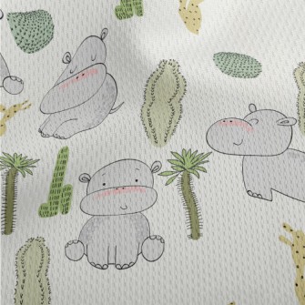 Cactus And Baby Hippo Athletic Mesh Flat Back