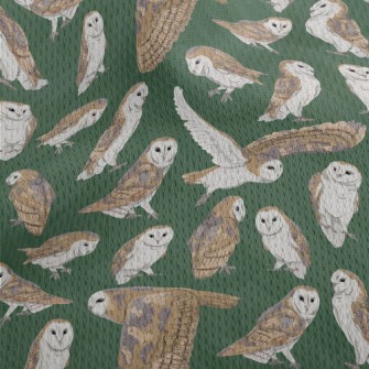 Barn Owl In Different Poses Athletic Mesh Flat Back