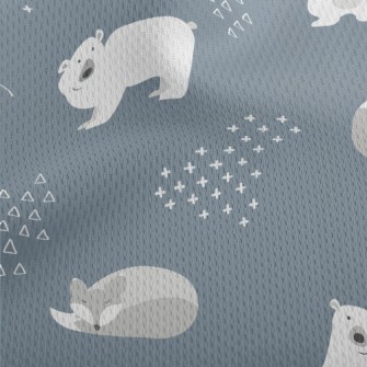 Minimalist Style Fox And Bear Athletic Mesh Flat Back