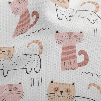 Smiling Cat In Unique Style Athletic Mesh Flat Back
