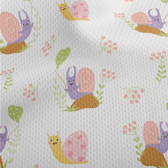 Playful Snail Holding A Balloo Athletic Mesh Flat Back