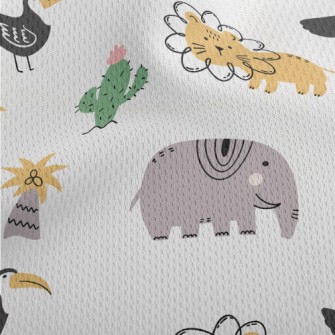 African Birds And Large Animal Athletic Mesh Flat Back
