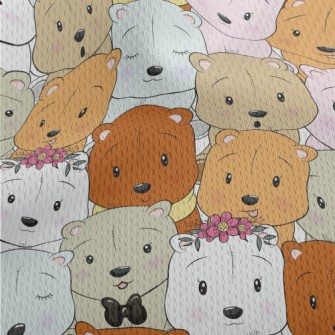 Various Stuffed Bears Athletic Mesh Flat Back