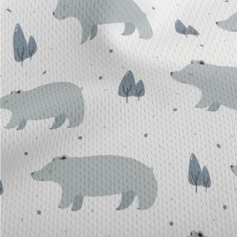 Big Gray Bear Beside Pine Tree Athletic Mesh Flat Back