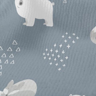 Minimalist Style Fox And Bear Terry