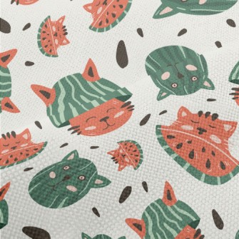 Fusion Of Cat And Watermelon Performance Linen
