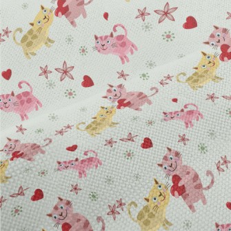 Cute Cat Sharing Love Performance Linen