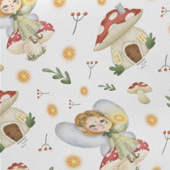 The Elf Sits On The Mushroom H Twill
