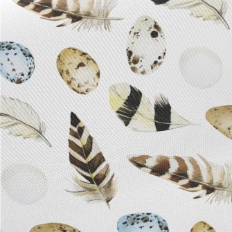 Easter Eggs And Feathers Twill