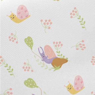 Playful Snail Holding A Balloo Twill