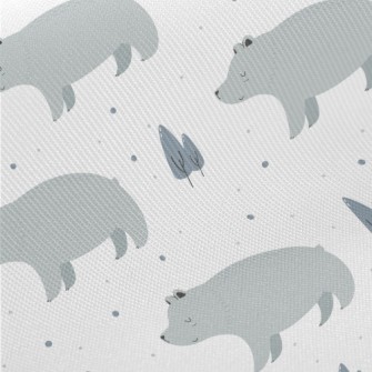 Big Gray Bear Beside Pine Tree Twill