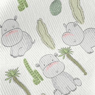 Cactus And Baby Hippo Standard Corduroy