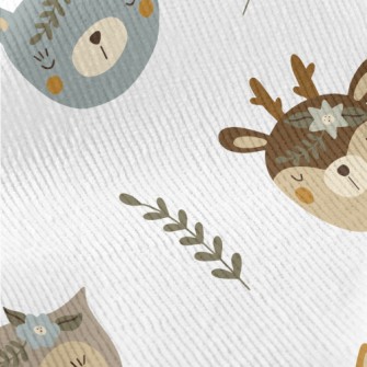 Cute Animals Wearing Wreaths Standard Corduroy