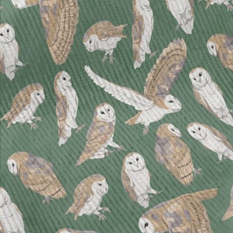 Barn Owl In Different Poses Standard Corduroy