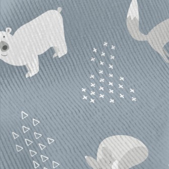 Minimalist Style Fox And Bear Standard Corduroy