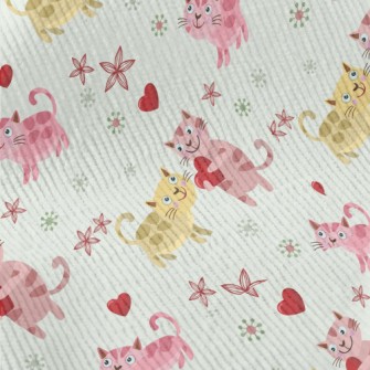 Cute Cat Sharing Love Standard Corduroy