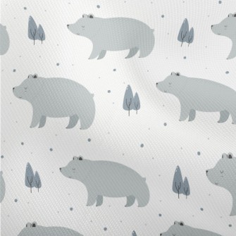 Big Gray Bear Beside Pine Tree Dobby