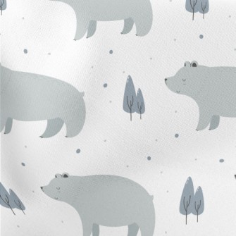 Big Gray Bear Beside Pine Tree Stretch Ponte