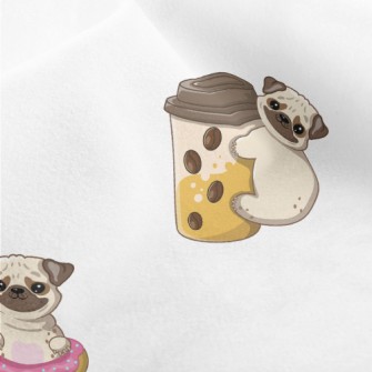 Pug Running Around Micro Fleece