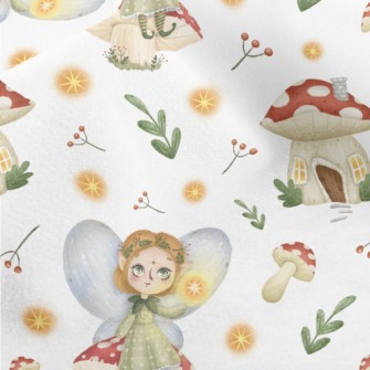 The Elf Sits On The Mushroom H Micro Fleece