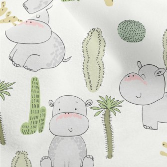 Cactus And Baby Hippo Micro Fleece