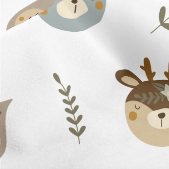 Cute Animals Wearing Wreaths Micro Fleece