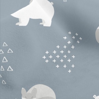 Minimalist Style Fox And Bear Micro Fleece
