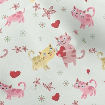 Cute Cat Sharing Love Micro Fleece