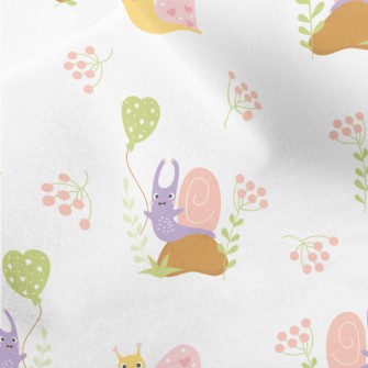 Playful Snail Holding A Balloo Micro Fleece