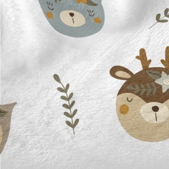 Cute Animals Wearing Wreaths Minky