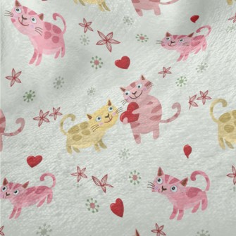 Cute Cat Sharing Love Minky