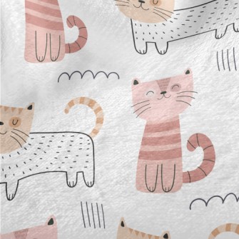 Smiling Cat In Unique Style Minky