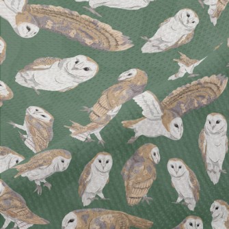 Barn Owl In Different Poses Piqué