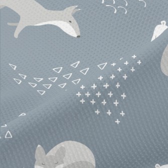 Minimalist Style Fox And Bear Piqué