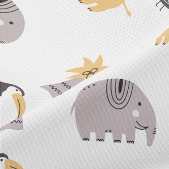 African Birds And Large Animal Piqué