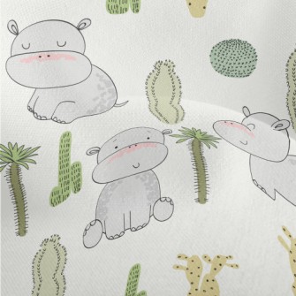 Cactus And Baby Hippo Lightweight Performance Linen