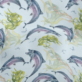 Fish And Plants In The Underwa Lightweight Performance Linen