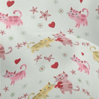 Cute Cat Sharing Love Lightweight Performance Linen