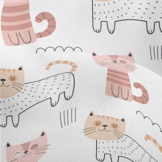Smiling Cat In Unique Style Lightweight Performance Linen