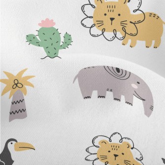 African Birds And Large Animal Lightweight Performance Linen