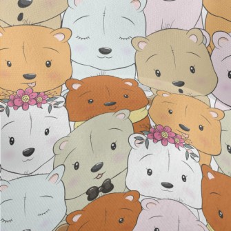 Various Stuffed Bears Lightweight Performance Linen