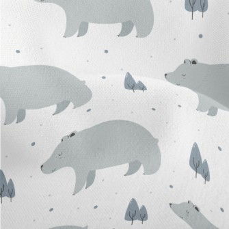 Big Gray Bear Beside Pine Tree Lightweight Performance Linen