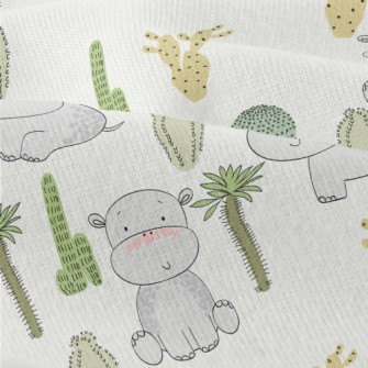 Cactus And Baby Hippo Modern Jersey