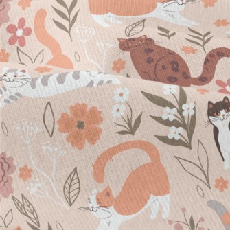 Cuddly Cat And Flowers Modern Jersey