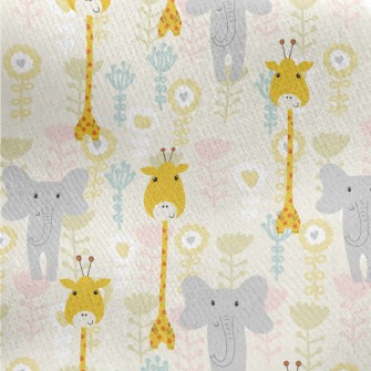 Cute And Funny Baby Animals Jersey Backed Fleece