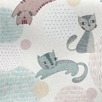 Naughty Cat With Unique Painti Jersey Backed Fleece