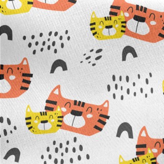 A Cat Family With Warm Smiles Jersey Backed Fleece