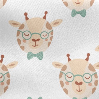 Giraffe Wearing Glasses And Bo Jersey Backed Fleece