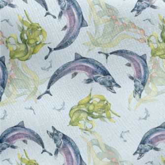 Fish And Plants In The Underwa Jersey Backed Fleece
