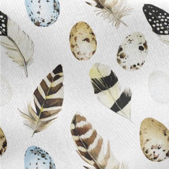 Easter Eggs And Feathers Jersey Backed Fleece